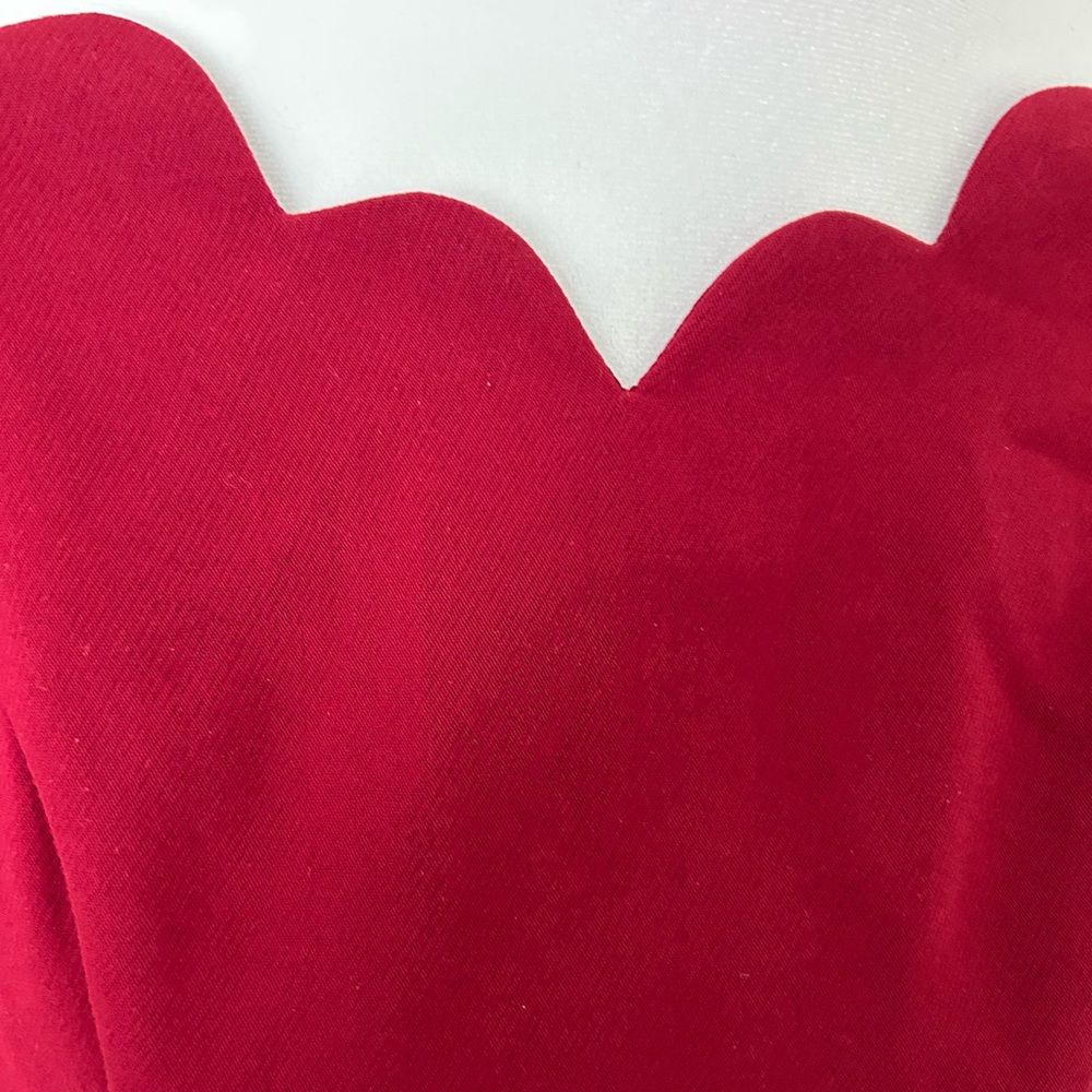 HARI Red Scallop Neckline Women's Dress